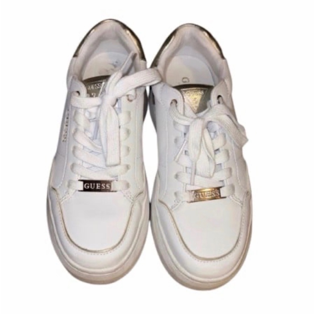 Guess White and Gold Casual Sneakers